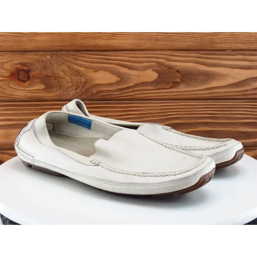 Rockport Sz 10 Driving‎ Moccasin Beige Leather Men Slip On Medium (D, M)